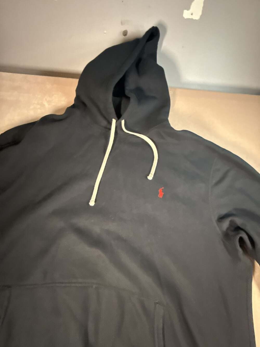 Polo Ralph Lauren Black Fleece Hoodie with Red Pony Logo (boxB1-2)